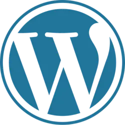 Logo de WordPress, WordPress est un système de gestion de contenu open-source qui permet de créer et de gérer facilement divers types de sites web, tels que des blogs, des boutiques en ligne et des portails d'information, en offrant une grande flexibilité grâce à une vaste bibliothèque de thèmes et de plugins.